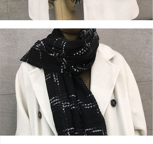 秋冬時尚新寵 小童馬羊毛圍巾水溶牙刷紗黑色披肩兩用款